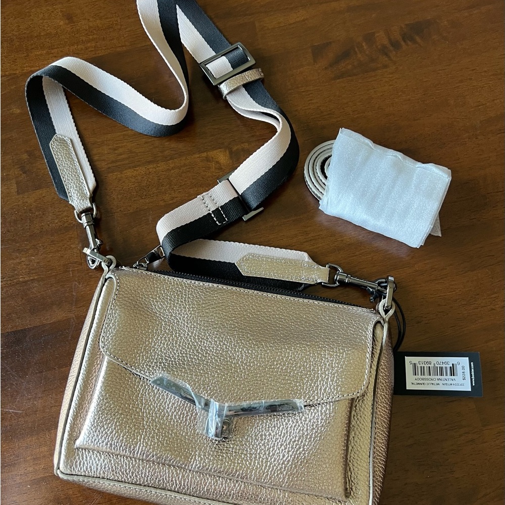 Botkier Valentina crossbody - metallic gold, two strap options, new with tags.